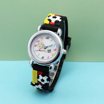 Cute Colorful Football Watch for Boys & Girls – Waterproof, Quartz Movement, Silicone Strap, Ideal Gift for Children!