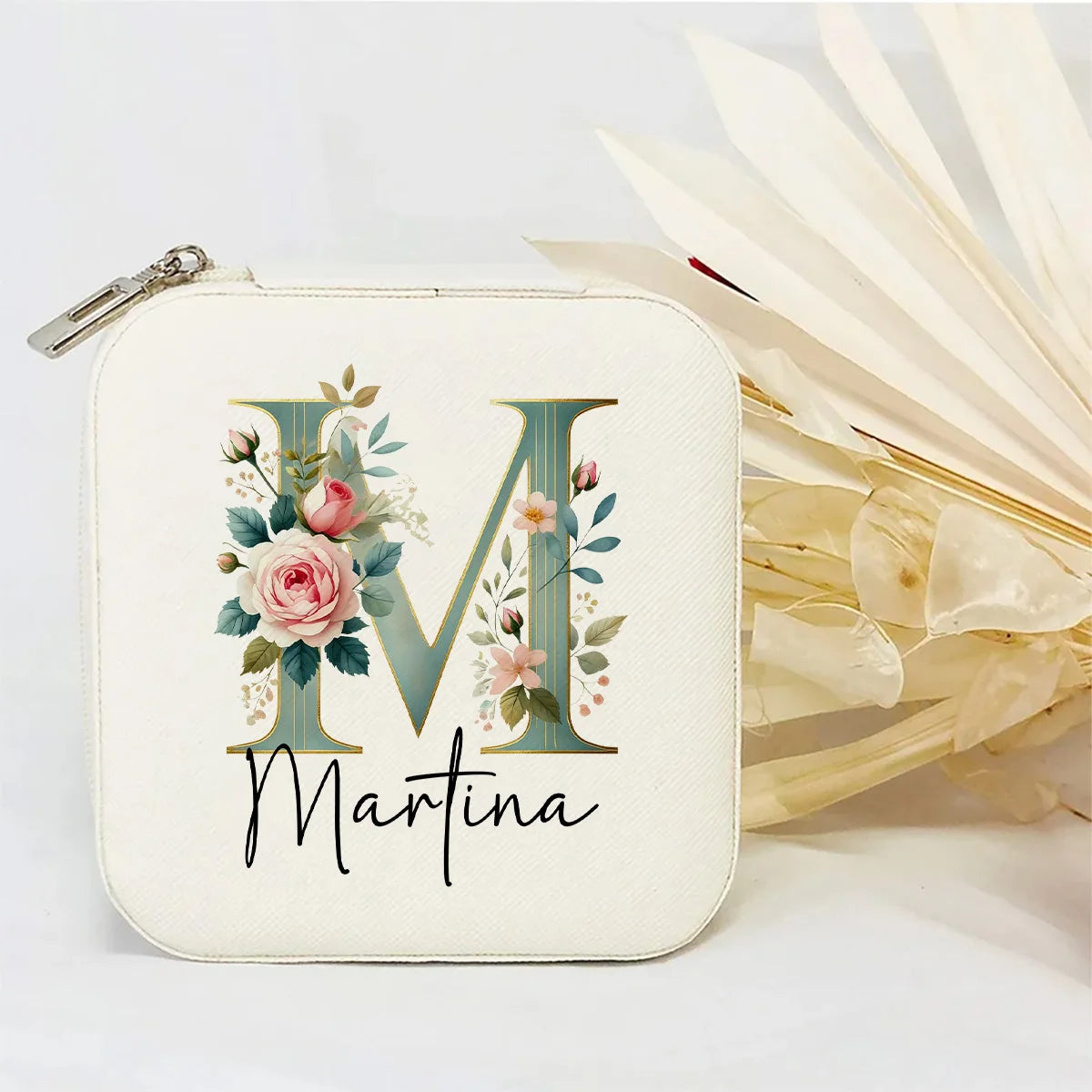 Personalised Initial Letter Jewellery Box | Portable Zipper Travel Jewellery Case | Custom Gift for Girls, Bridesmaids & Birthdays!