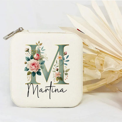 Personalised Initial Letter Jewellery Box | Portable Zipper Travel Jewellery Case | Custom Gift for Girls, Bridesmaids & Birthdays!