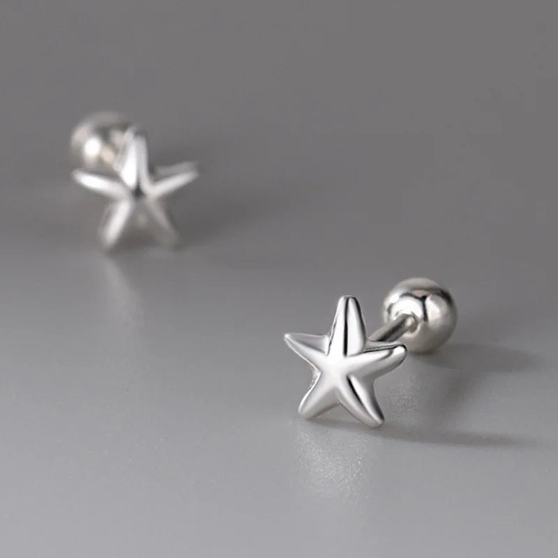 925 Sterling Silver Star Stud Earrings | Screw-Back Earrings for Girls, Teens & Women | Simple Everyday Jewellery!