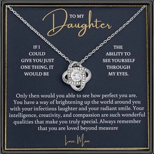Flower Pendant Necklace for Daughter from Mom – Y2K Style Jewellery Gift with Message Card & Gift Box | Graduation, Birthday & Christmas Gift!