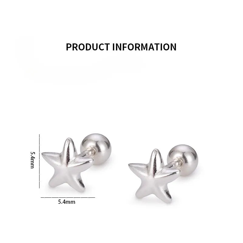 925 Sterling Silver Star Stud Earrings | Screw-Back Earrings for Girls, Teens & Women | Simple Everyday Jewellery!