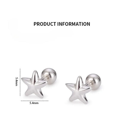 925 Sterling Silver Star Stud Earrings | Screw-Back Earrings for Girls, Teens & Women | Simple Everyday Jewellery!