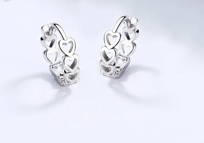 Eternal Love: Real 925 Sterling Silver Hollow Heart Hoop Earrings - Exquisite Fine Jewelry Gift for Girls, Teens, and Women!