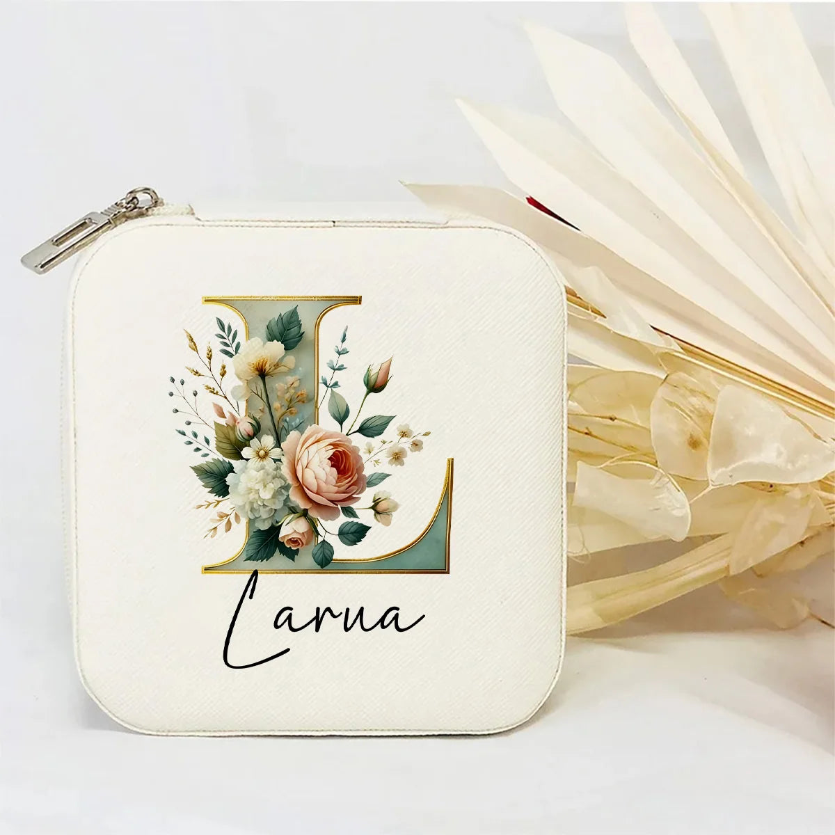 Personalised Initial Letter Jewellery Box | Portable Zipper Travel Jewellery Case | Custom Gift for Girls, Bridesmaids & Birthdays!