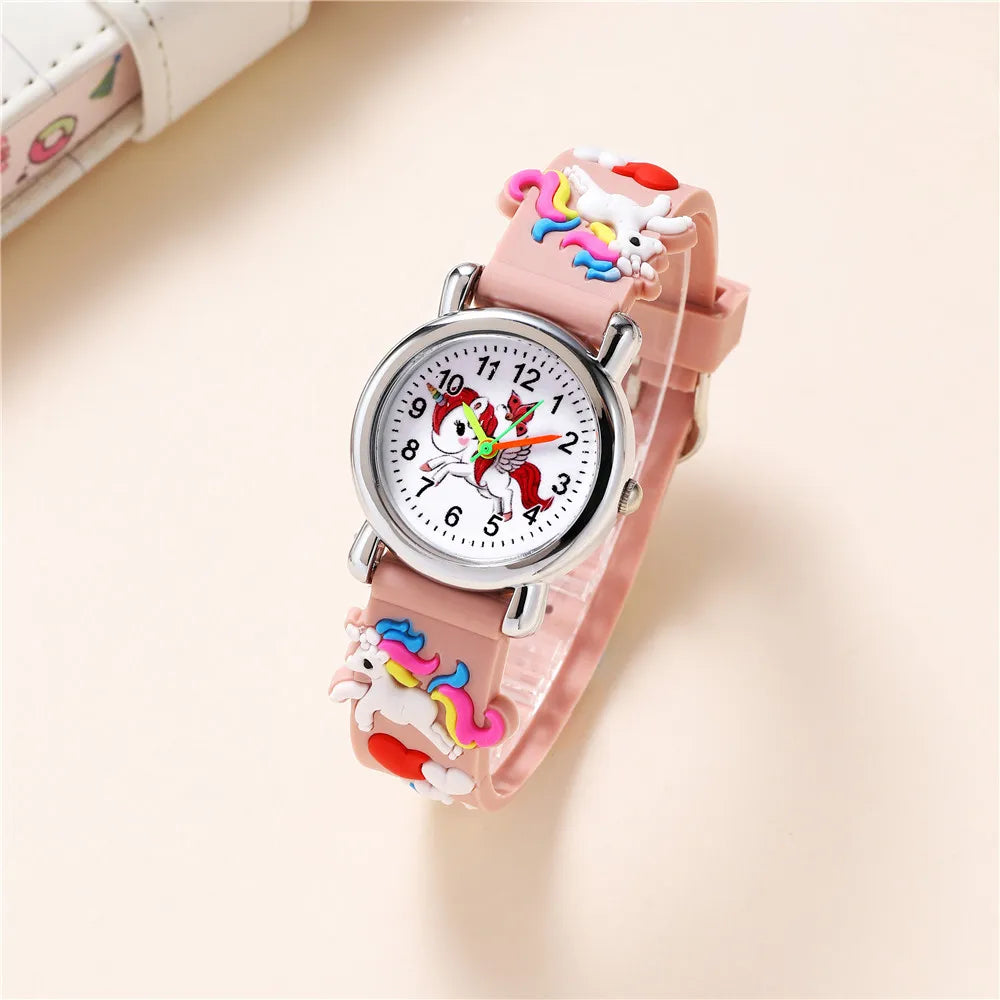 Cute Unicorn Kids Watch – Colourful Wristwatch for Girls | Fun Cartoon Quartz Watch Gift!