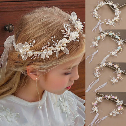 Elegant Girls' Headbands - Perfect for Confirmation, Baptism, Flower Girls, Bridesmaids - A Timeless Headdress of Sophisticated Beauty"