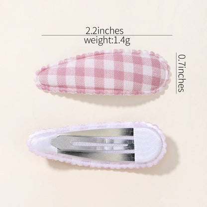 10PCS Cute Cotton Plaid Hair Clips for Girls 👧 | Fabric Hairpins Set – Baby & Kids Headwear Accessories!