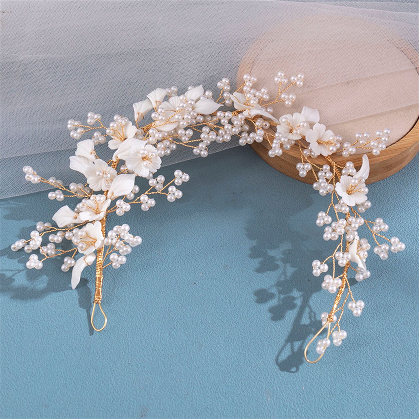 Luxury Pearl Flower Headband for Girls & Women – Handmade Floral Wedding Hair Accessory | Elegant Bridal, Party & Festival Headpiece!