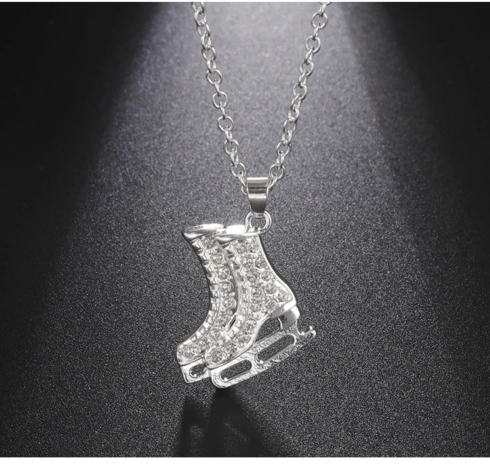 Elevate Your Style: Luxury White Zircon Skate Shoe Pendant Necklaces for Girls! - Kids Jewellery Shop