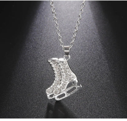 Elevate Your Style: Luxury White Zircon Skate Shoe Pendant Necklaces for Girls! - Kids Jewellery Shop