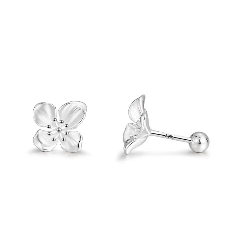 Lily Flower Stud Screw Back Earrings for Girls !