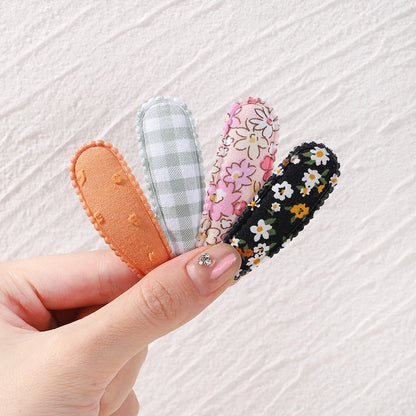 10PCS Cute Cotton Plaid Hair Clips for Girls 👧 | Fabric Hairpins Set – Baby & Kids Headwear Accessories!