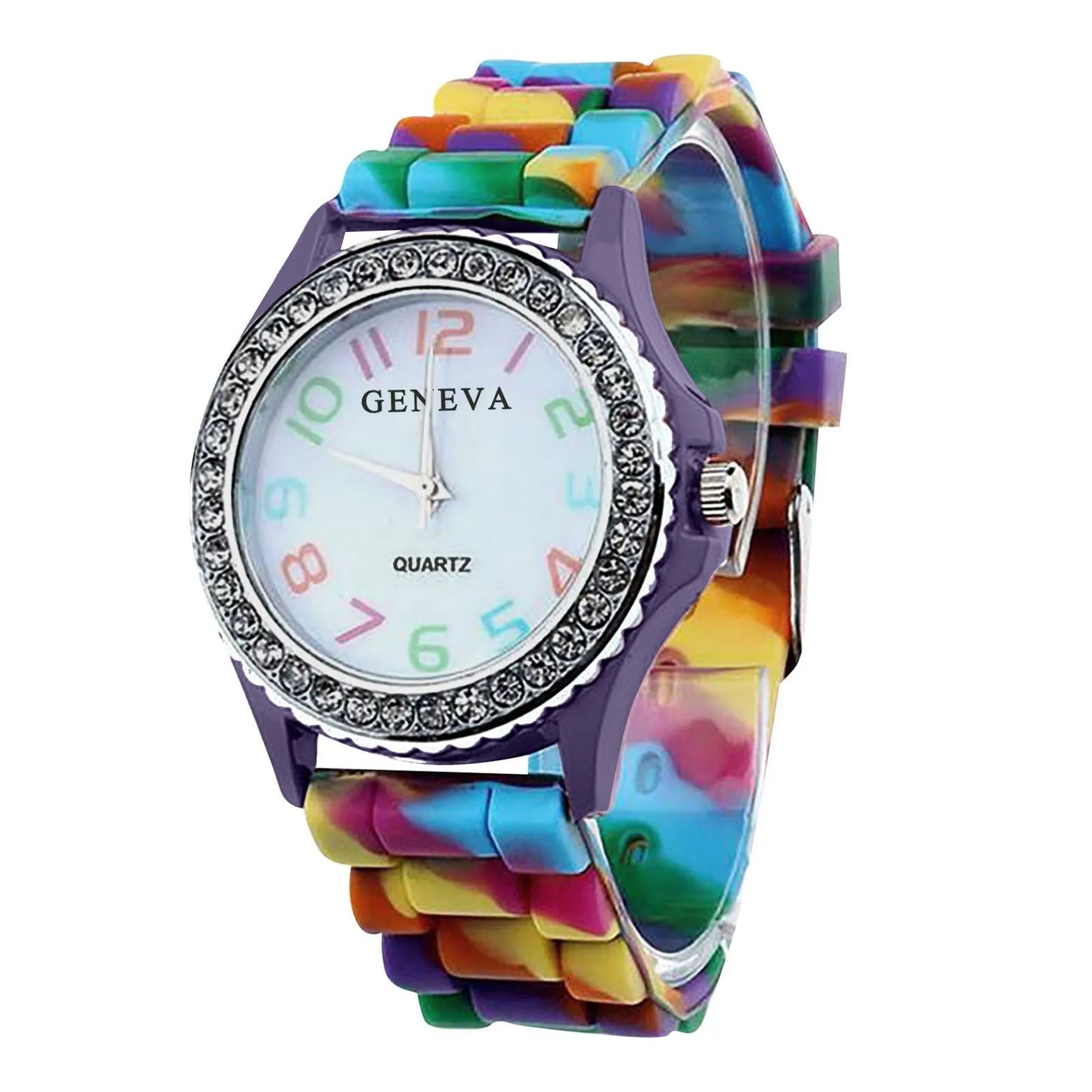 Girls’ Camouflage Bling Quartz Watch| Cool Casual Silicone Wristwatch for Teens & Kids