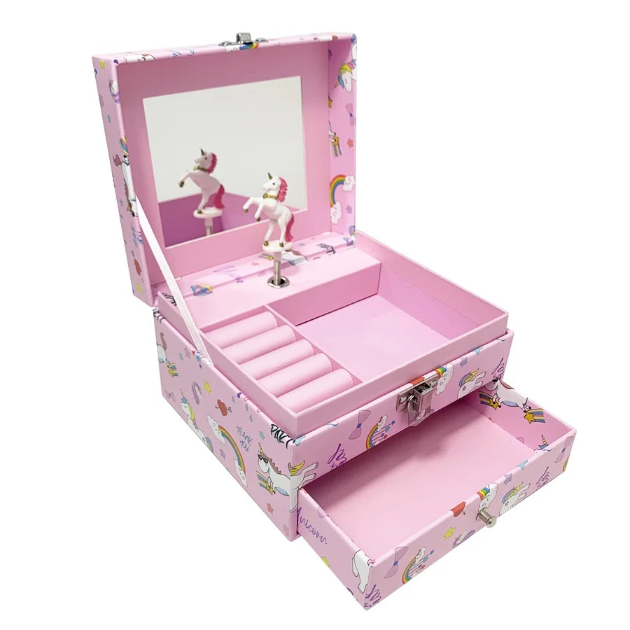 Rotating Pony Jewellery Storage Box for Rings, Necklaces, Bracelets & Accessories | Perfect Birthday Gift for Girls!