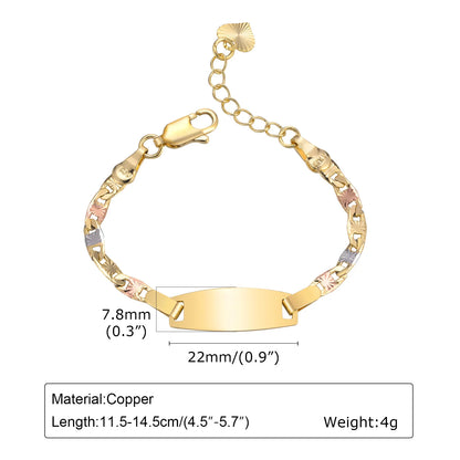 Custom Baby Bracelets for Newborns – Girls & Boys 3-Tone Gold Plated Copper, Anti-Allergy Jewellery Gift!