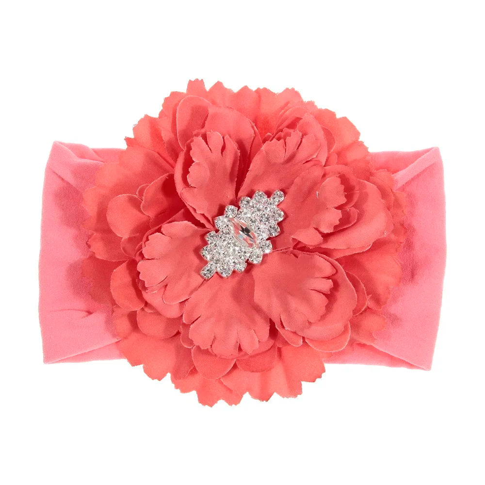 Baby Girls Pearl Flower Lace Headbands | New-born & Toddler Soft Elastic Hair Accessories!