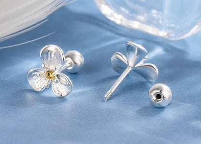 Real 925 Sterling Silver Flower Earrings – High-Quality Girls’ Jewellery for Daily Wear, Cute & Elegant Kids Earrings!