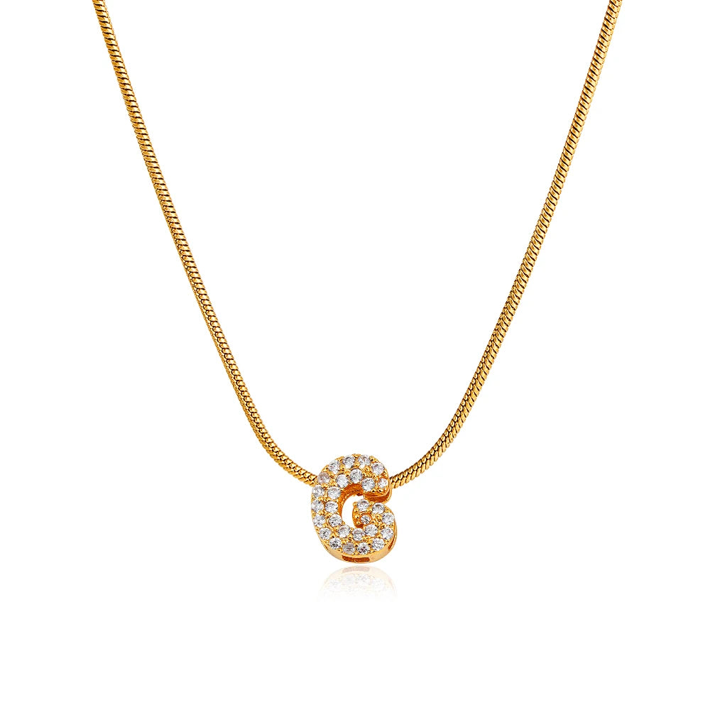 Small Initial Letter Pendant Necklace | Unisex Zircon Alphabet Necklace Jewellery!