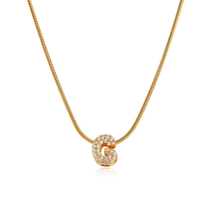 Small Initial Letter Pendant Necklace | Unisex Zircon Alphabet Necklace Jewellery!