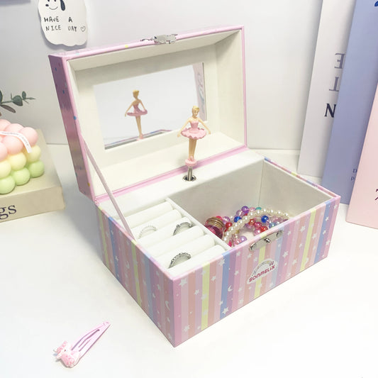 Pink Castle Musical Jewelry Box for Girls 💕 | Twirling Ballerina + Swan Lake Tune | Hand-Cranked Princess Jewelry Organizer Gift 🎁