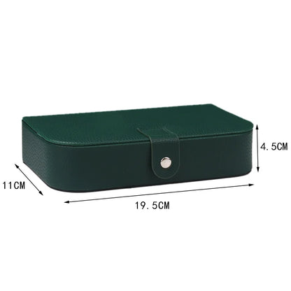 Travel in Style: Portable Button Leather Jewelry Storage Box!