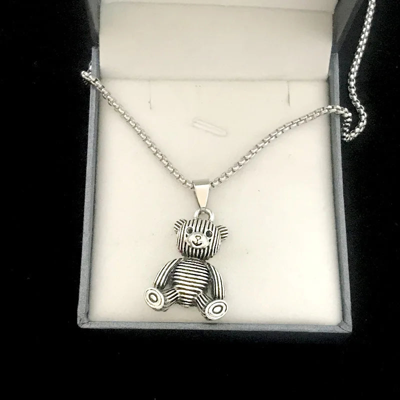 Embrace Playful Style: Cute Rabbit Bear Pendant Necklace! Perfect for Boys and Girls!