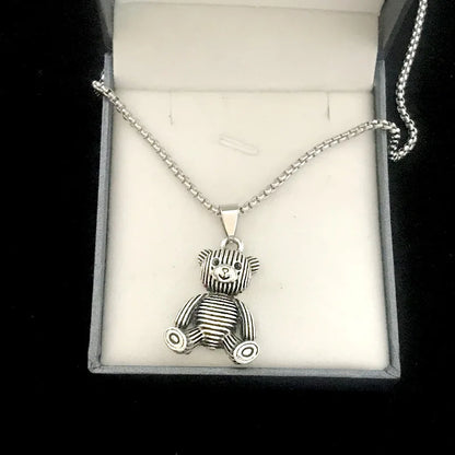 Embrace Playful Style: Cute Rabbit Bear Pendant Necklace! Perfect for Boys and Girls!