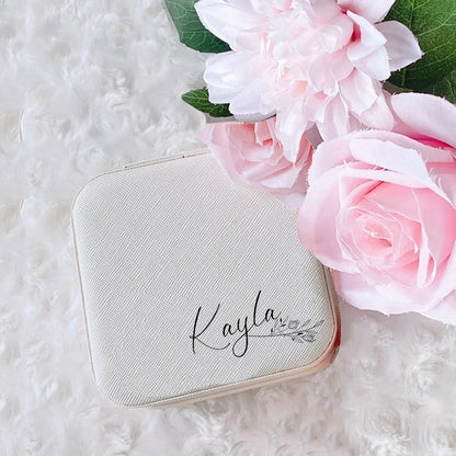 Personalised Square Jewellery Box | Travel Jewellery Case & Organiser | Custom Bridesmaid, Birthday & Mother’s Day Gift!