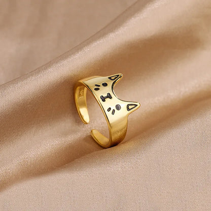 Vintage Cat Open Ring for Teen Girls & Boys | Cute Animal Finger Ring Fashion Jewellery Gift!
