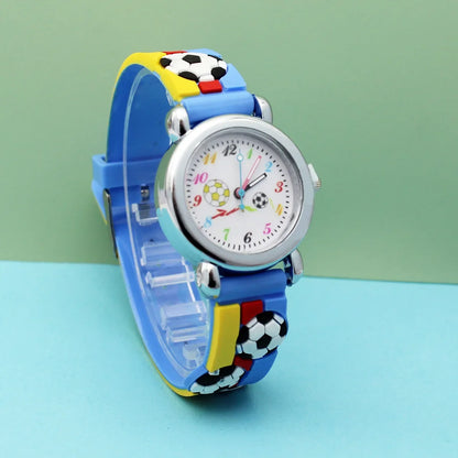 Cute Colorful Football Watch for Boys & Girls – Waterproof, Quartz Movement, Silicone Strap, Ideal Gift for Children!
