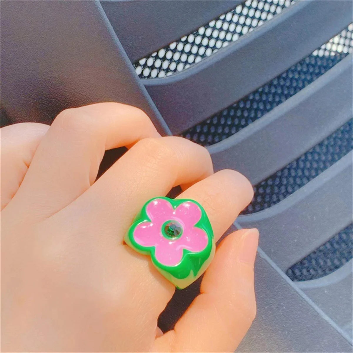 Cool Trendy Acrylic Fashion Rings for Girls – Colourful Vintage & Big Punk Finger Jewellery for Teens, Party Accessories!