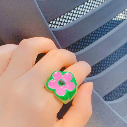 Cool Trendy Acrylic Fashion Rings for Girls – Colourful Vintage & Big Punk Finger Jewellery for Teens, Party Accessories!