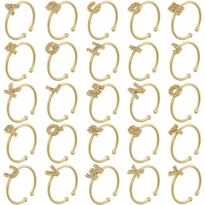 A-Z Initial Letter Zircon Ring for Boys & Girls | Adjustable Gold Alphabet Ring | Unisex Kids & Teen Jewellery Gift!