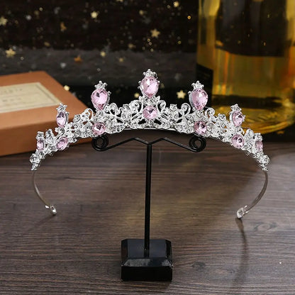 Princess Crystal Tiara Headband 👑 | Sparkling Crown for Girls – Prom, Pageant, Wedding & Party Hair Accessories!