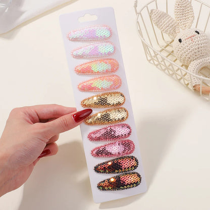 10PCS Cute Cotton Plaid Hair Clips for Girls 👧 | Fabric Hairpins Set – Baby & Kids Headwear Accessories!