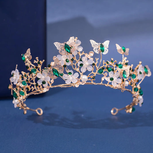 Elegant Butterfly Rhinestone Baroque Tiara: Your Crowning Glory for Special Moments!