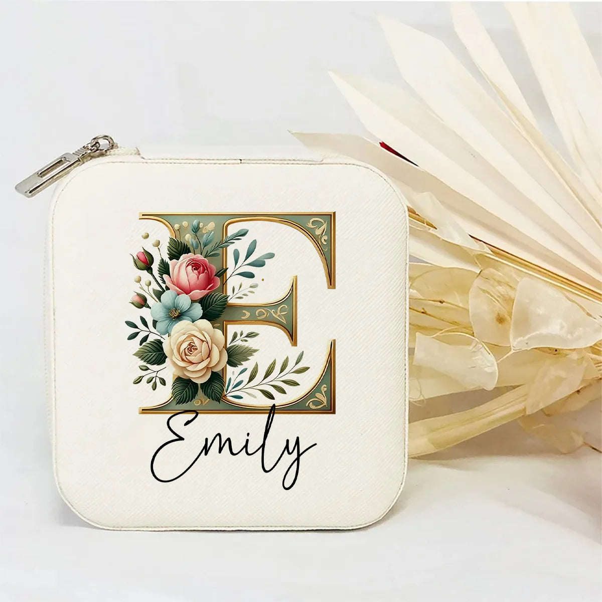 Personalised Initial Letter Jewellery Box | Portable Zipper Travel Jewellery Case | Custom Gift for Girls, Bridesmaids & Birthdays!
