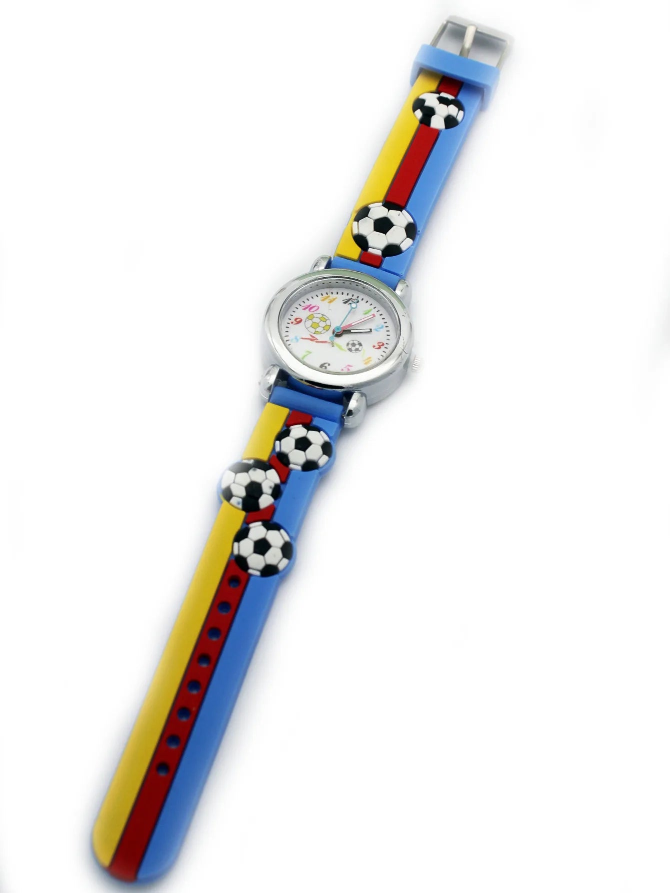 Cute Colorful Football Watch for Boys & Girls – Waterproof, Quartz Movement, Silicone Strap, Ideal Gift for Children!
