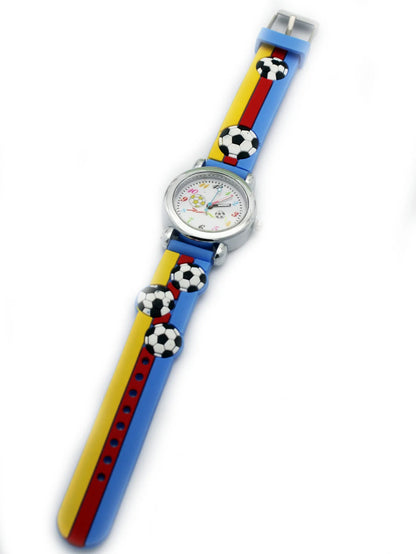 Cute Colorful Football Watch for Boys & Girls – Waterproof, Quartz Movement, Silicone Strap, Ideal Gift for Children!