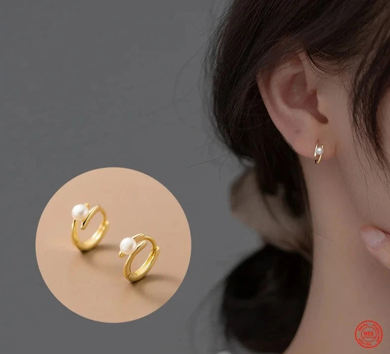Chic Sterling Silver & Pearl Hoop Earrings: Timeless Elegance for Girls, Teens, and Women!