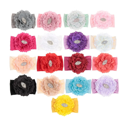 Baby Girls Pearl Flower Lace Headbands | New-born & Toddler Soft Elastic Hair Accessories!