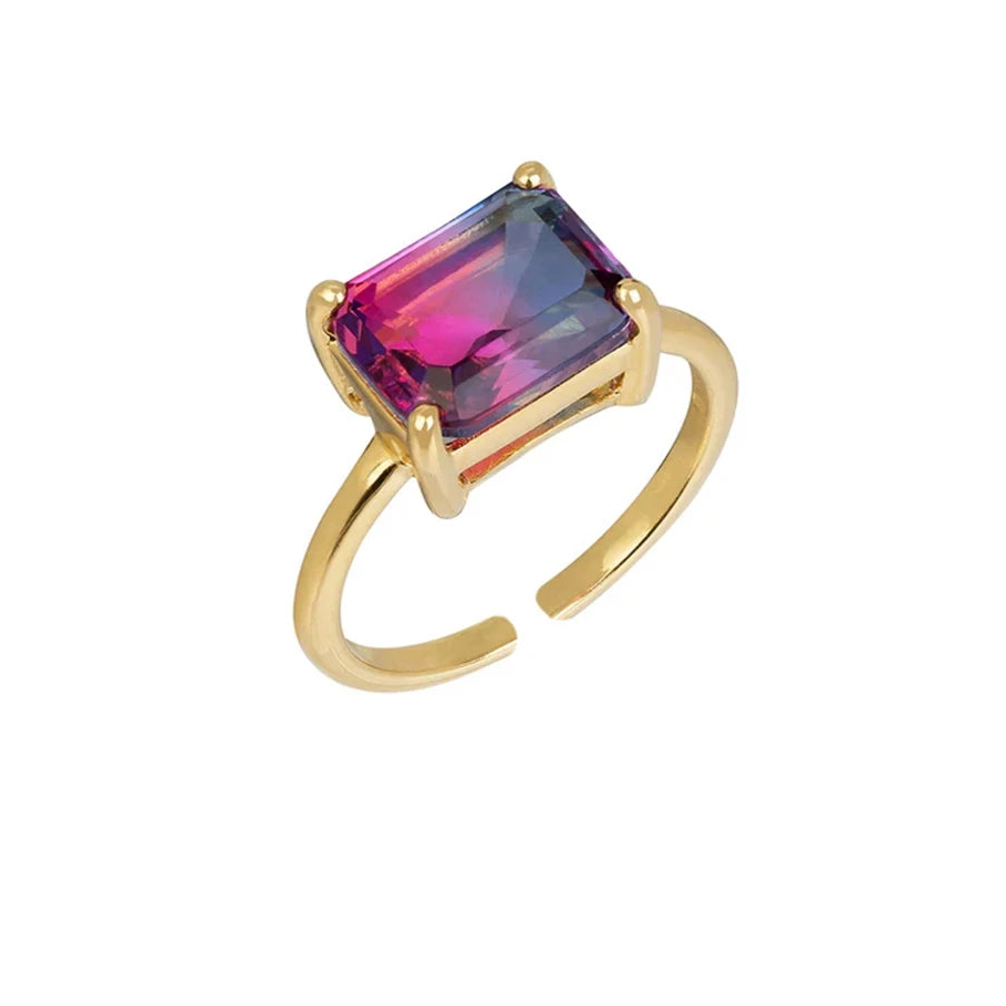 Adjustable Crystal Gold Ring for Teen Girls | Simple Fashion Party Jewellery | Elegant Gift for Girls!