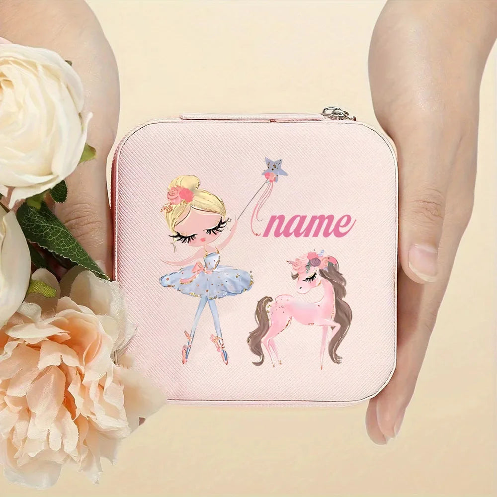 Personalized Girl’s Fairy Leather Jewellery Box – Travel Jewellery Organizer & Ring Case | Kids Birthday Gift!