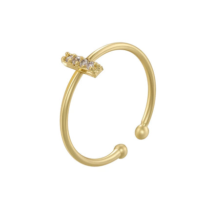A-Z Initial Letter Zircon Ring for Boys & Girls | Adjustable Gold Alphabet Ring | Unisex Kids & Teen Jewellery Gift!