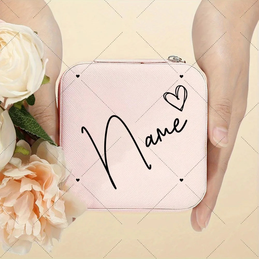 Personalised Name Travel Jewellery Box | Custom Jewellery Case Organiser for Girls | Portable Jewellery Storage Birthday Gift!