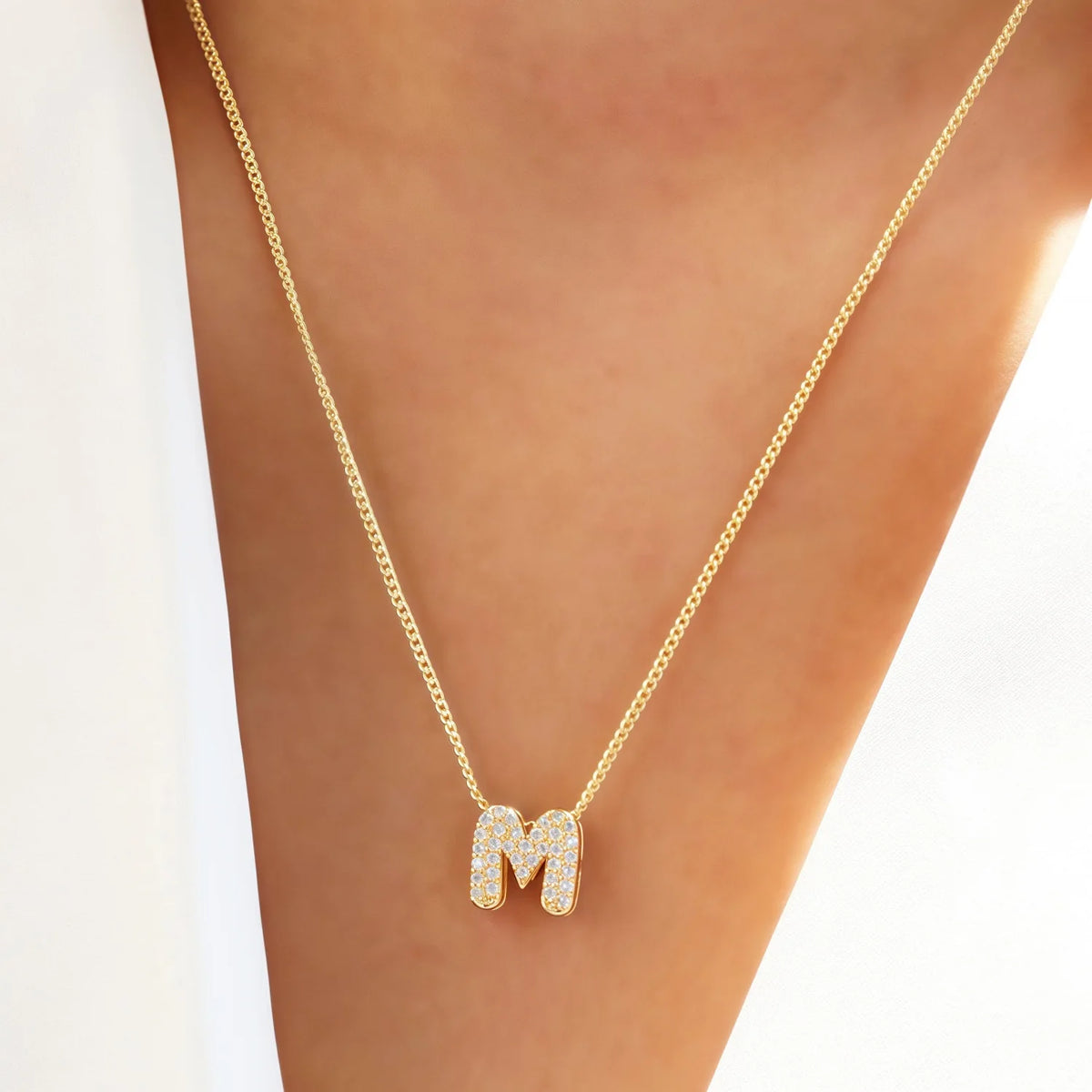 Small Initial Letter Pendant Necklace | Unisex Zircon Alphabet Necklace Jewellery!