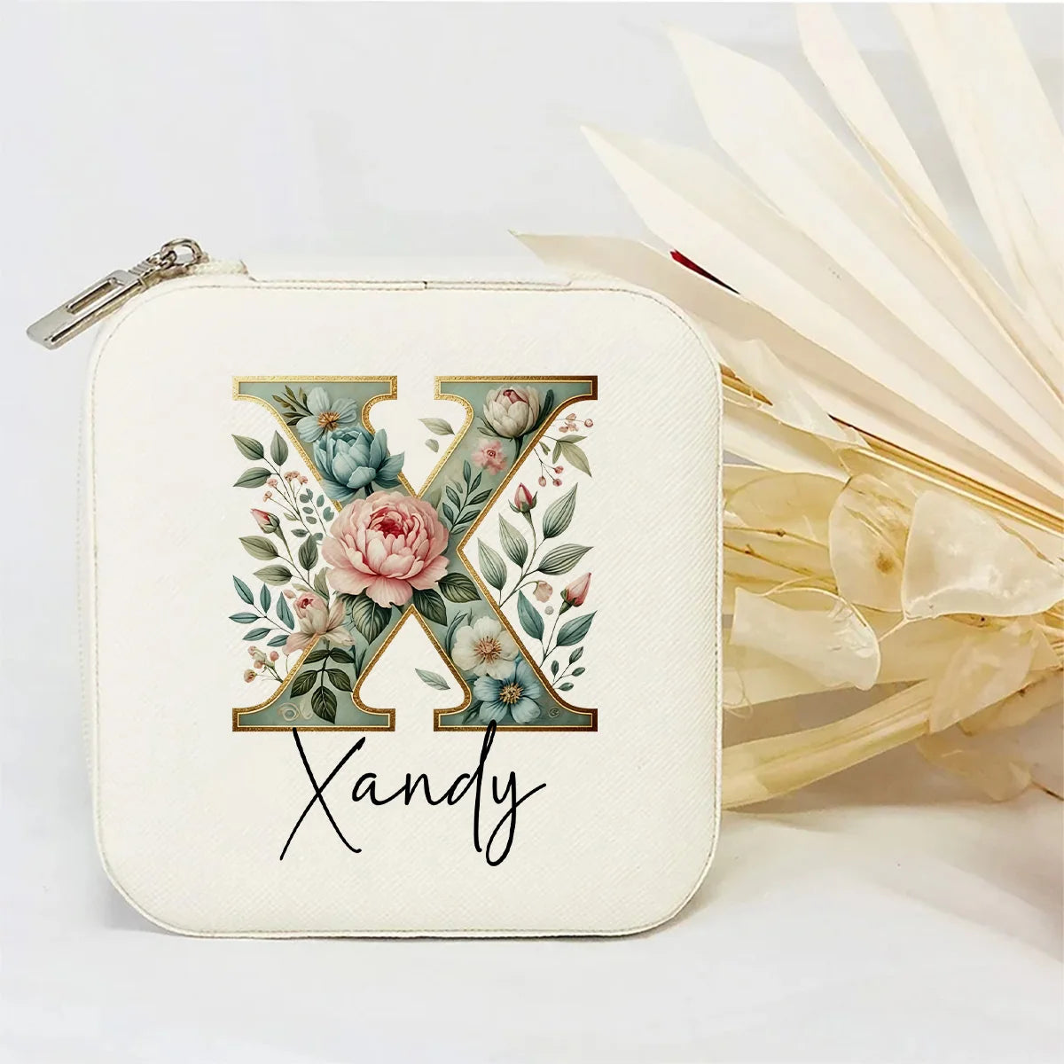 Personalised Initial Letter Jewellery Box | Portable Zipper Travel Jewellery Case | Custom Gift for Girls, Bridesmaids & Birthdays!