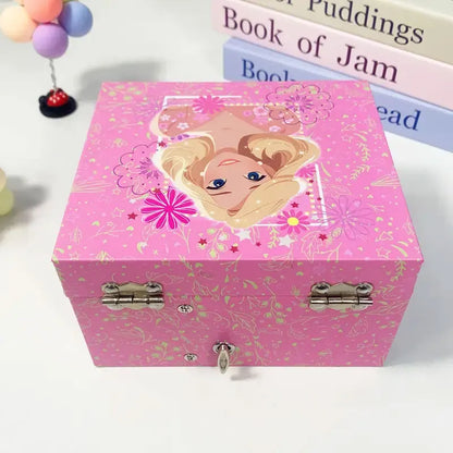 Swan Lake Ballerina Music Jewelry Storage Box – Hand-Cranked Glitter Paper with Mirror & Velvet Lining | Spinning Dancer Gift for Girls!