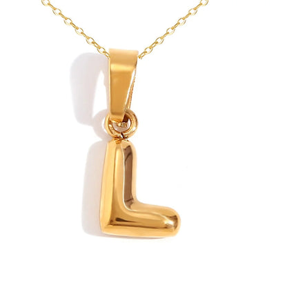 Mini Bubble Letter Pendant Necklace 🔤 | Dainty Unisex Stainless Steel Initial Jewelry for Boys & Girls | Cute A–Z Alphabet Gift Necklace 🎁